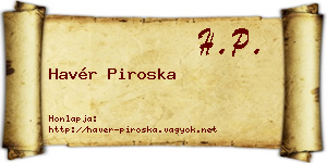Havér Piroska névjegykártya